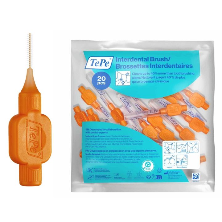 Brossettes interdentaires originales orange taille 1 (0,45mm) TePe