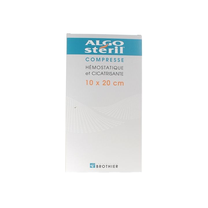Algostéril compresse hémostatique et cicatrisante - boite de 16 compresses de 10 x 20 cm
