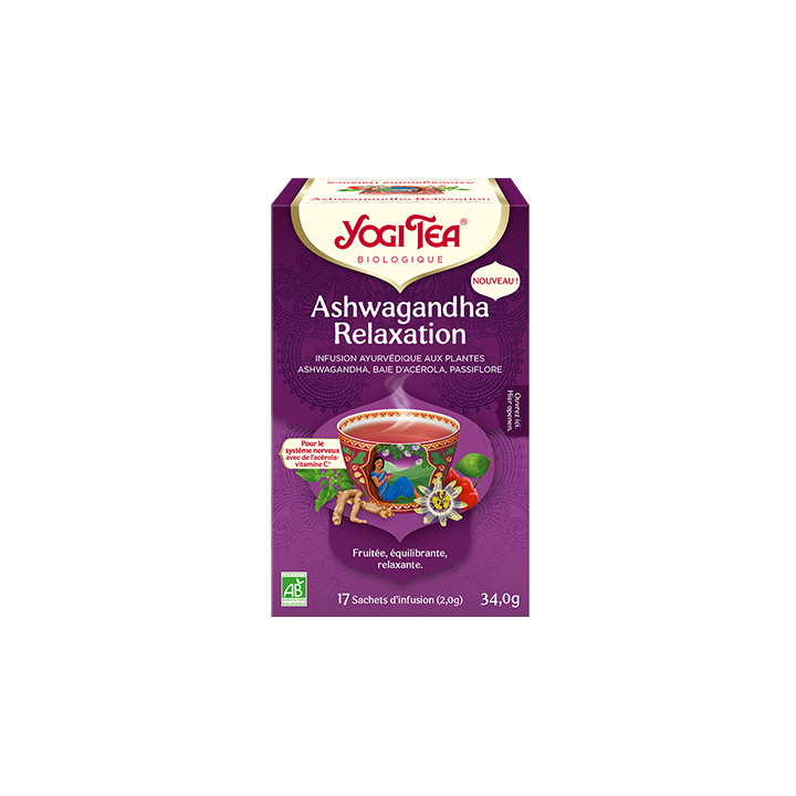 Ashwagandha Relaxation bio Yogi Tea - boite de 17 sachets