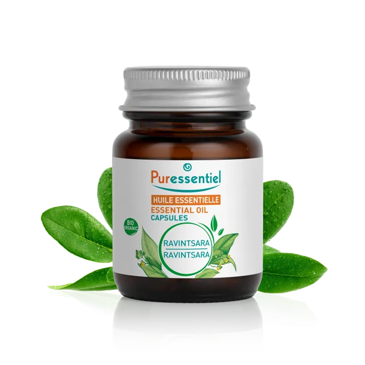Capsules d'huile essentielle de ravintsara bio Puressentiel - boîte de 60 capsules