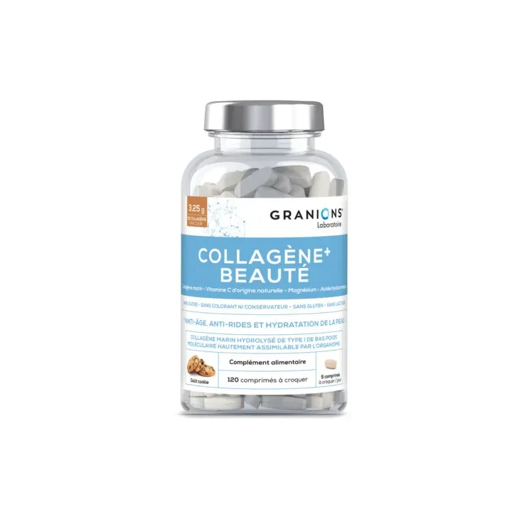 Collagène+ beauté goût cookie Granions - pot de 120 comprimés