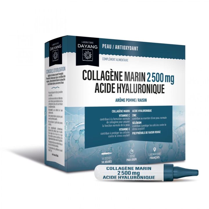 Collagène marin acide hyaluronique Dayang - 14 solutions buvables