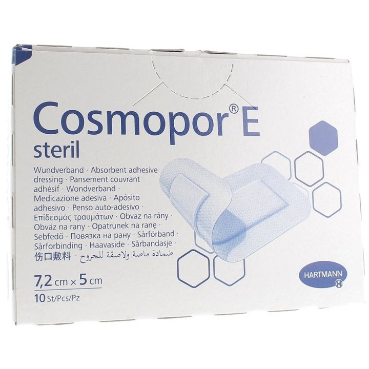Cosmopor E Pansements Stériles Adhésifs 7,2 cm x 5 cm Hartmann