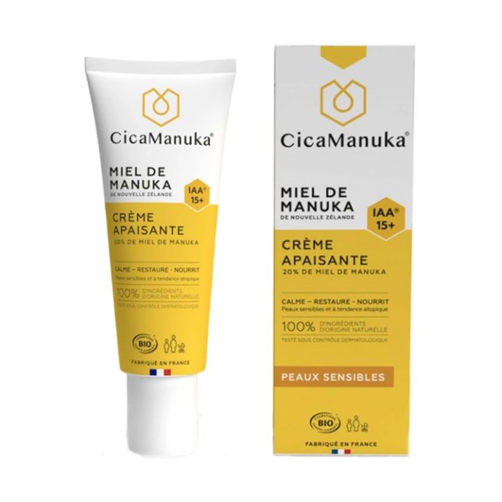 Crème apaisante bio au miel de Manuka IAA15+ CicaManuka - tube de 40ml