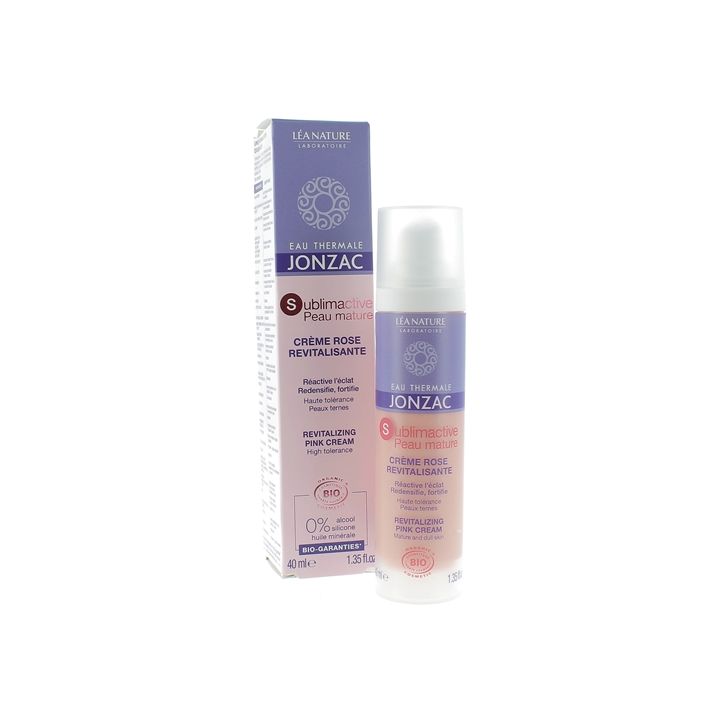 Sublimactive peaux matures Crème rose revitalisante bio Eau thermale Jonzac - flacon de 40 ml