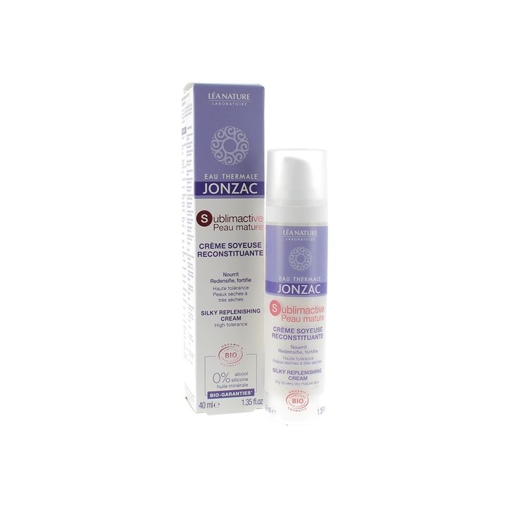 Sublimactive peau mature Crème soyeuse reconstituante bio Eau thermale Jonzac - flacon de 40 ml