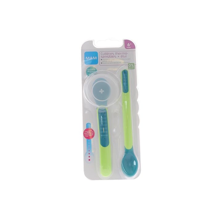 Cuillères thermosensibles 6 mois + Mam - 2 cuillères + étui