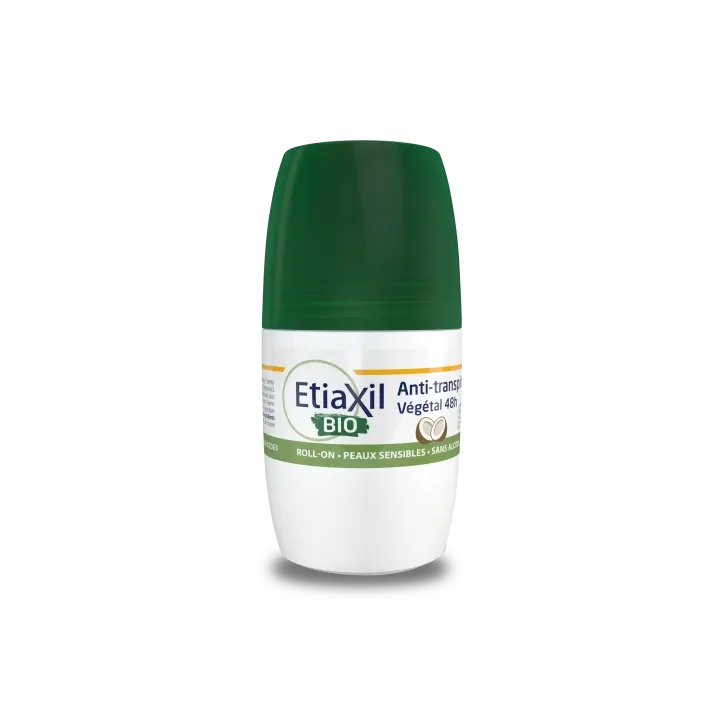Déodorant anti-transpirant végétal bio parfum coco Etiaxil - roll-on de 50ml