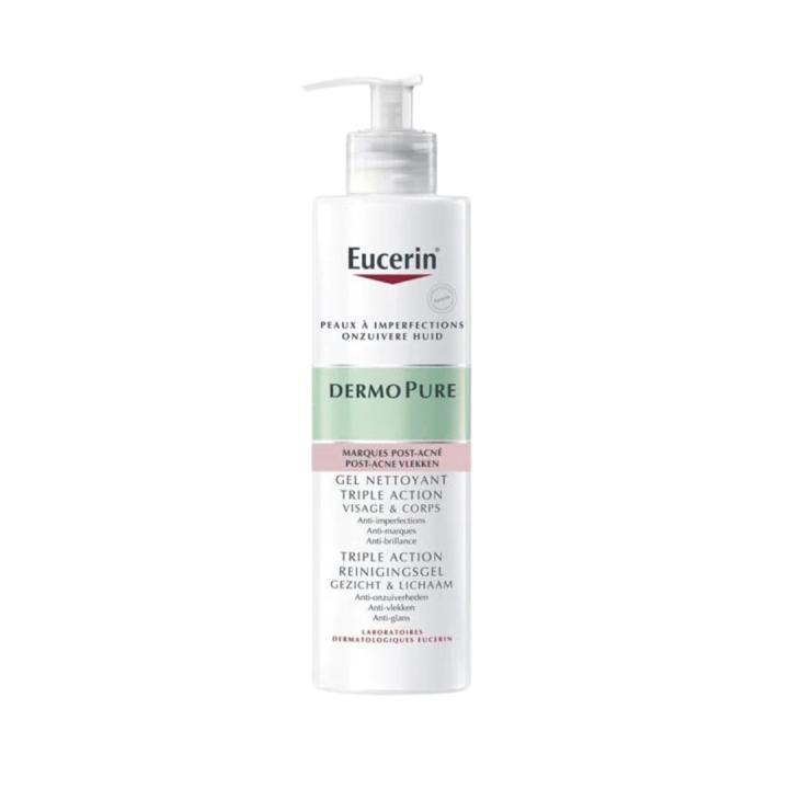 Dermopure gel nettoyant triple action Eucerin - flacon-pompe de 400ml