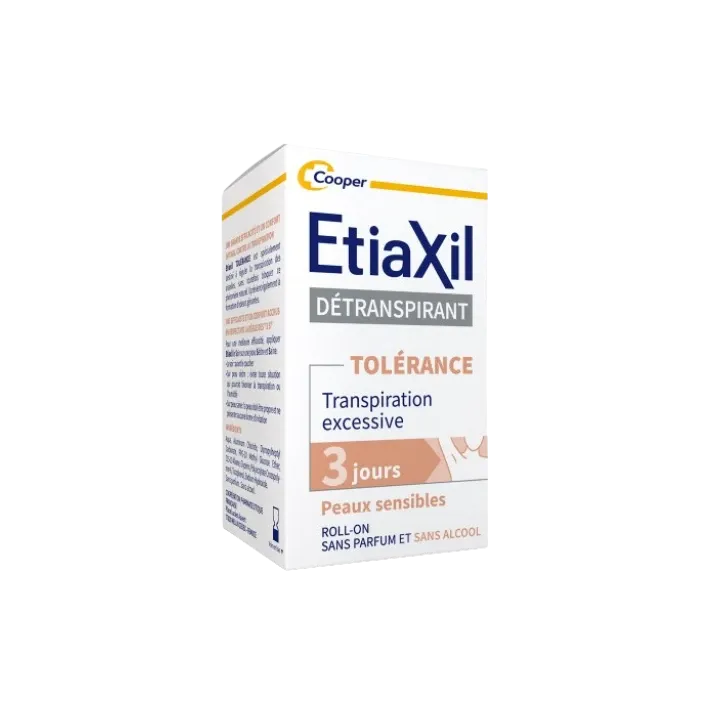 Détranspirant Confort+ Traitement transpiration forte Aisselles peaux sensibles Etiaxil - roll-on de 15 ml