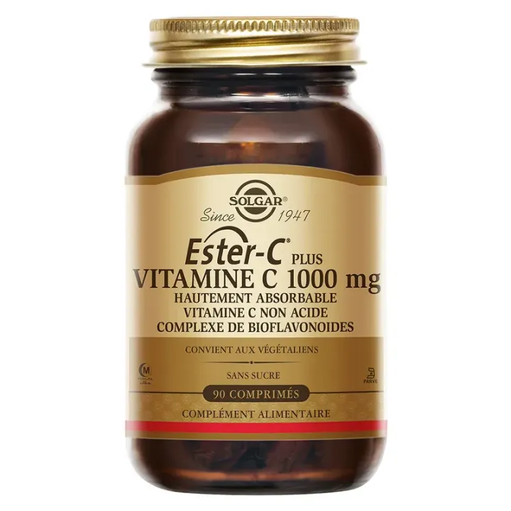 Ester-C Plus Vitamine C 1000 mg Solgar - pot de 90 comprimés