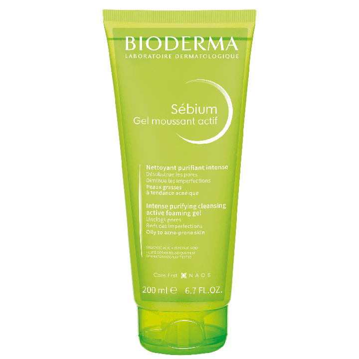Gel moussant actif peeling Sébium Bioderma - tube de 200ml
