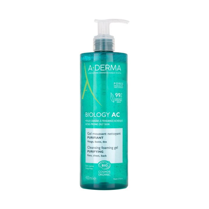Biology AC Gel moussant nettoyant purifiant bio A-derma