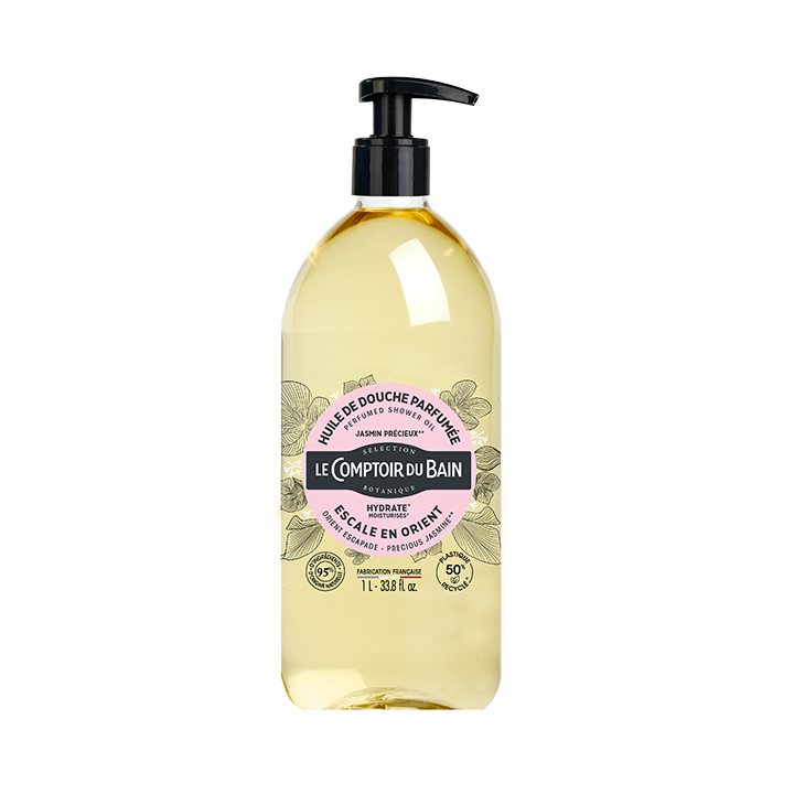 Huile de douche parfumée Escale en Orient Le Comptoir du Bain - flacon-pompe de 1 L