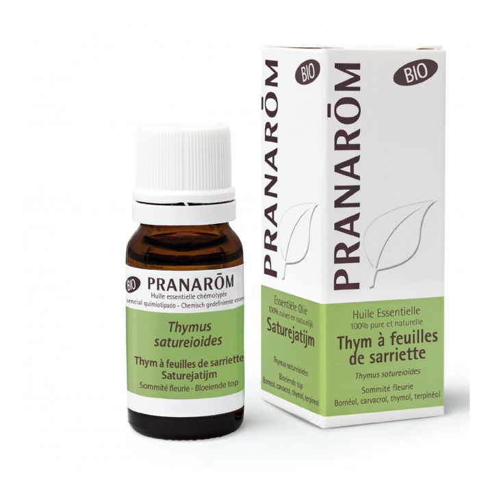 Huile essentielle Thym à feuilles de sarriette bio Pranarôm - flacon de 10 ml