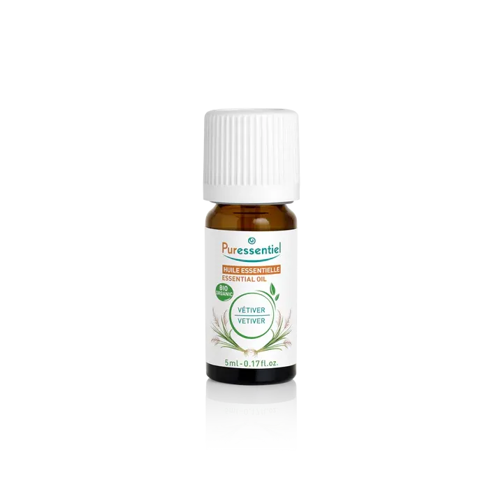 Huile essentielle bio vétiver Puressentiel - flacon de 5ml
