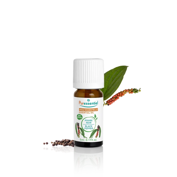 Huile essentielle de poivre noir bio Puressentiel - flacon de 5ml