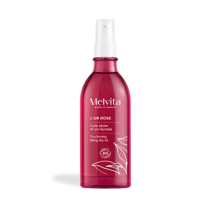 Huile sèche lift pro fermeté suractivée l'Or Rose bio Melvita - flacon à pompe de 100ml