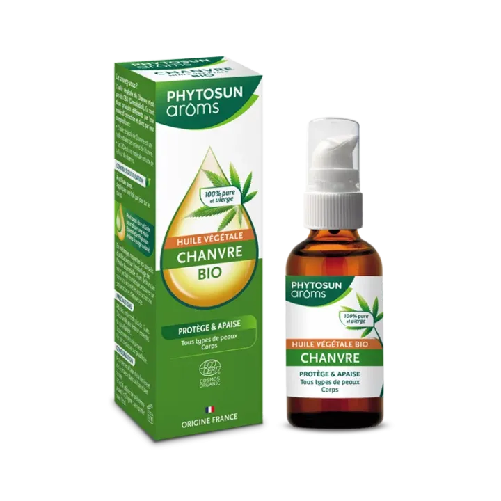 Huile végétale chanvre bio Phytosun arôms - flacon-pompe de 50ml