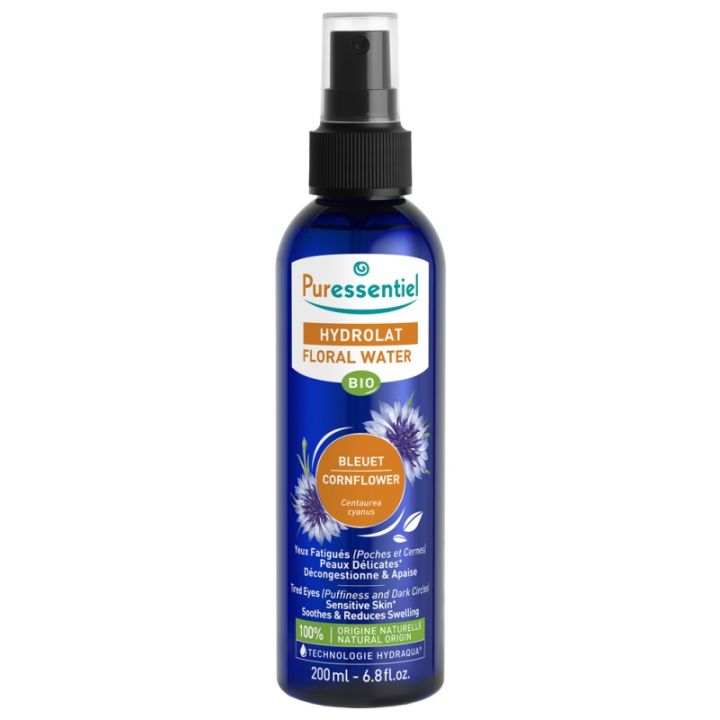 Hydrolat eau florale bleuet bio Puressentiel - spray de 200 ml