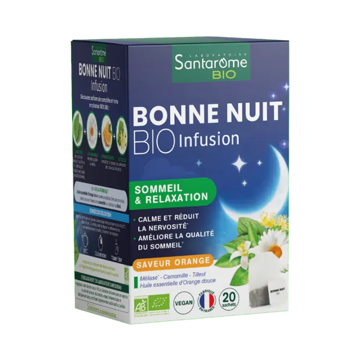 Infusion bonne nuit bio Santarome - boite de 20 sachets