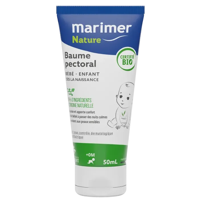 Marimer Baume pectoral bébé bio Gilbert - tube de 50ml