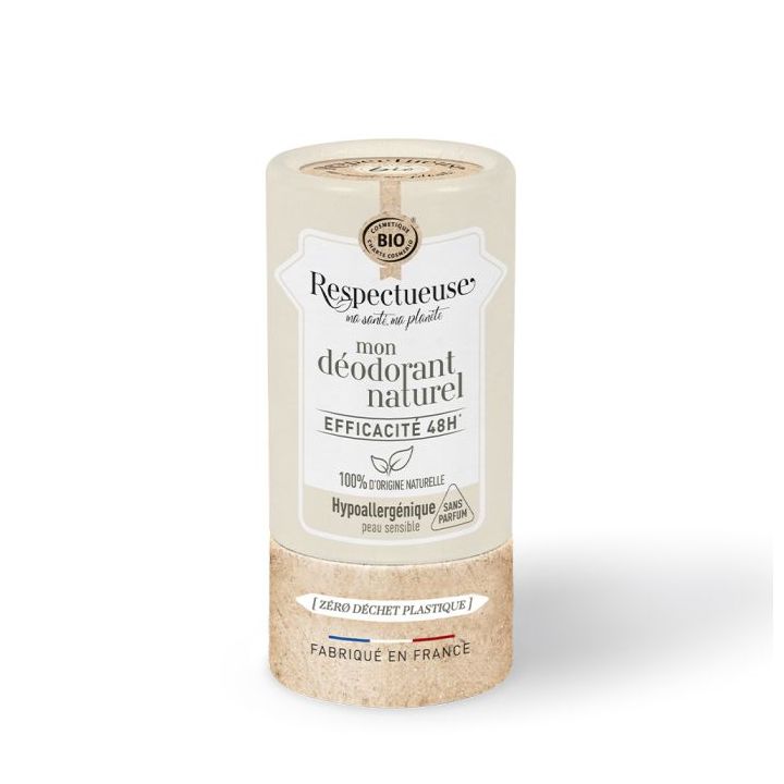 Mon déodorant naturel hypoallergénique bio Respectueuse - stick de 50g