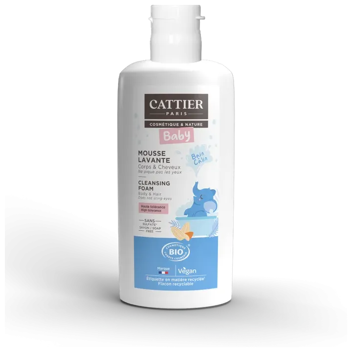 Mousse lavante bébé bio Cattier - flacon de 150 ml