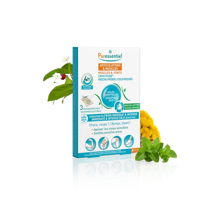 Patchs froids Cryo Pure articulations & muscles Puressentiel - boîte de 3 patchs