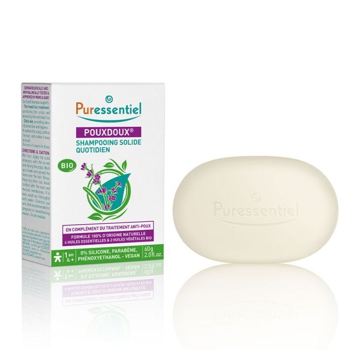 Poudoux Shampooing solide quotidien bio Puressentiel - pain de 60g