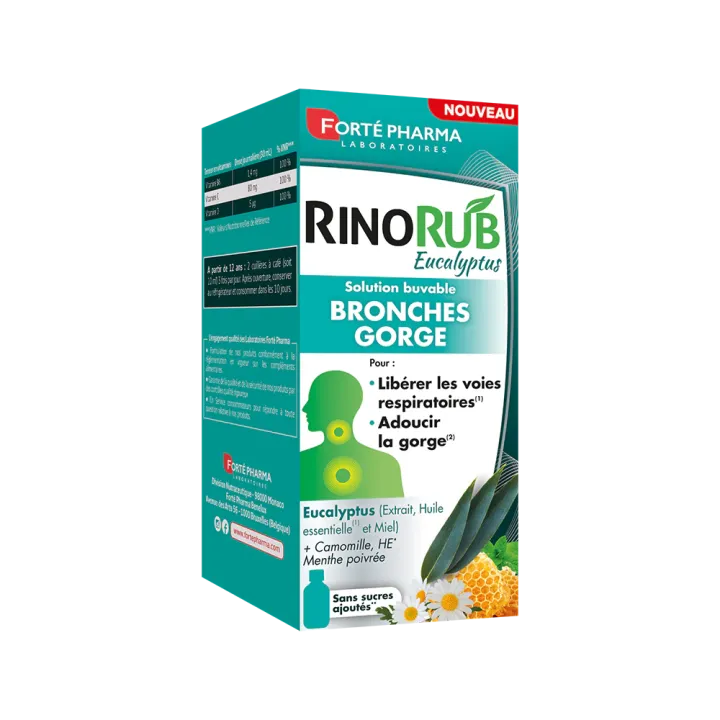 RinoRub eucalytpus bronches Forté Pharma - flacon de 200ml