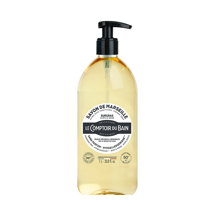 Savon de marseille surgras Le comptoir du Bain - flacon-pompe de 1 L