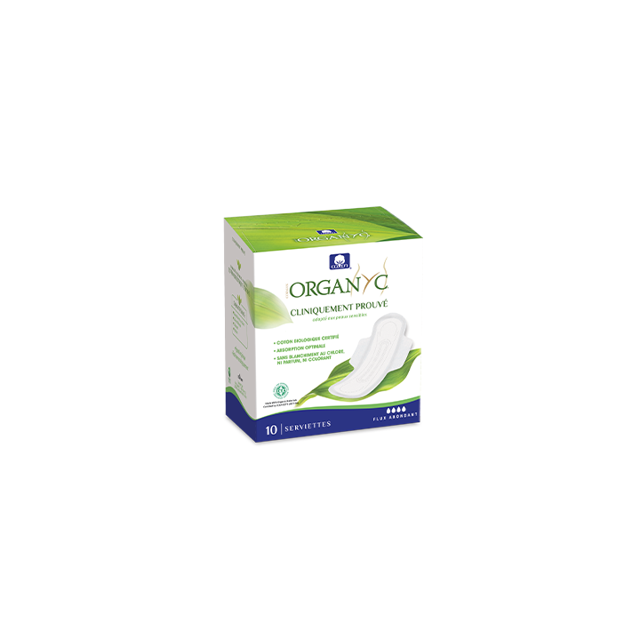 Serviette extra-fine super Bio Organyc  - Boite de 10 serviettes