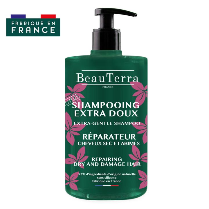 Shampooing extra doux réparateur BeauTerra - flacon-pompe de 750ml
