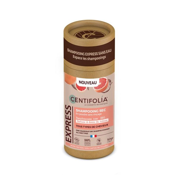 Shampooing sec en poudre pamplemousse rose bio Centifolia - pot de 50g