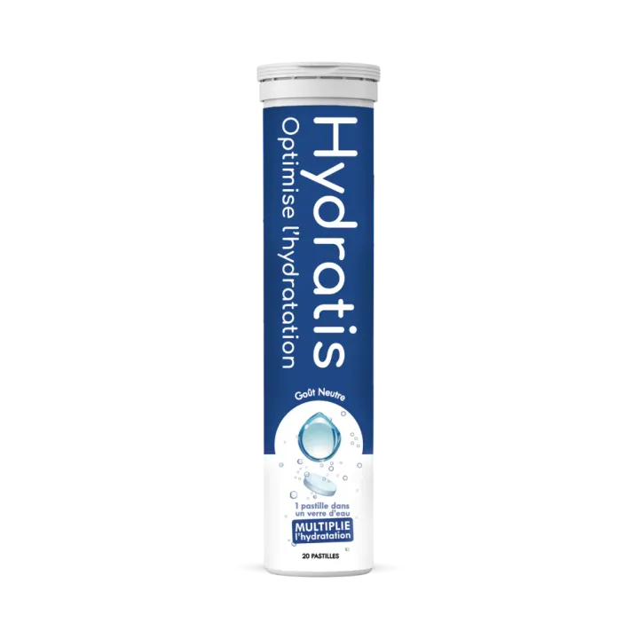 Solution d'hydratation goût neutre Hydratis - tube de 20 pastilles effervescentes
