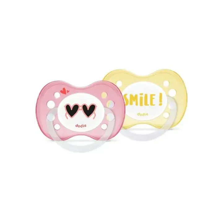 Sucettes anatomiques en silicone 6 mois et plus Dodie - 2 sucettes