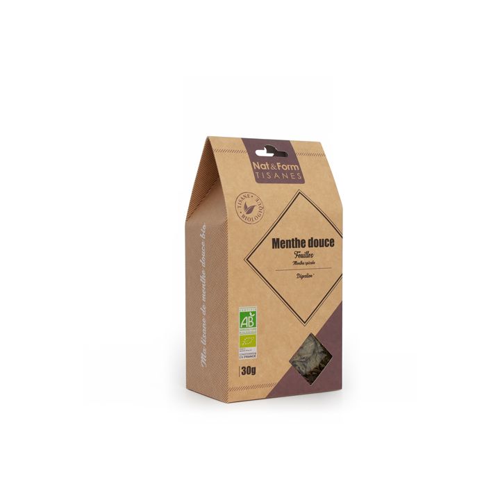 Tisane Feuille Menthe Douce Bio Digestion Nat & Form - sachet de 30 g