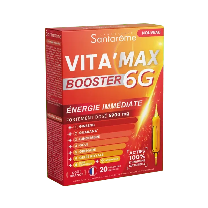 Vita'max booster 6G Santarome - boîte de 20 ampoules de 10ml