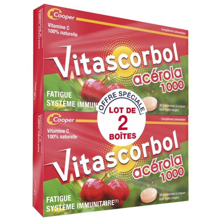 Vitascorbol Acérola 1000 goût fruits rouges