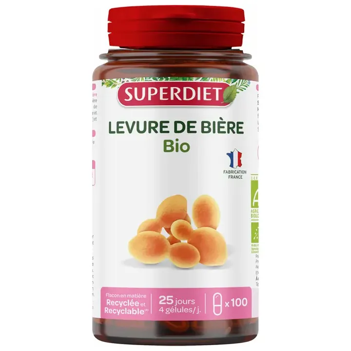 Levure de bière bio Super Diet - boite de 100 gélules