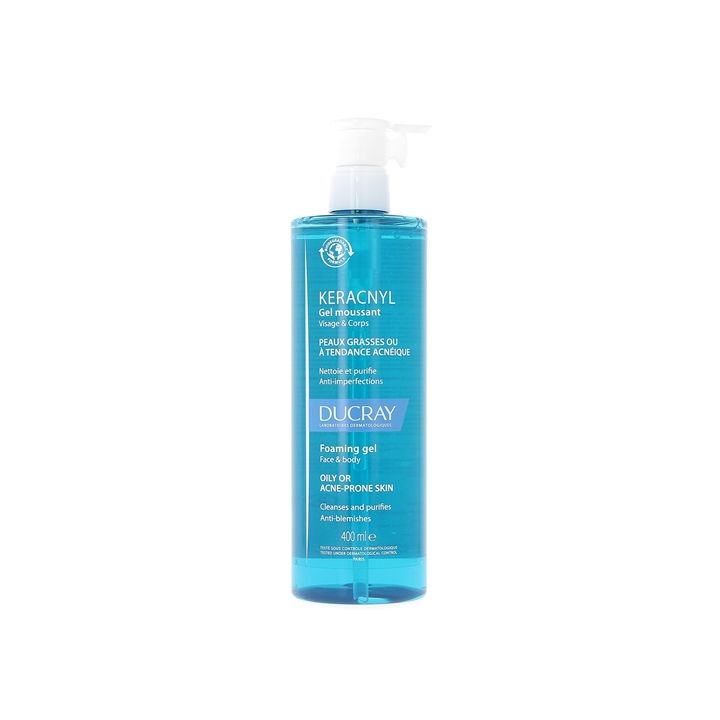 Keracnyl gel moussant visage et corps Ducray - flacon pompe de 400 ml