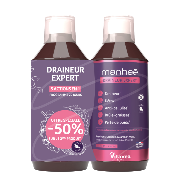 Manhaé draineur expert 5 actions en 1 programme 20 jours Vitavea