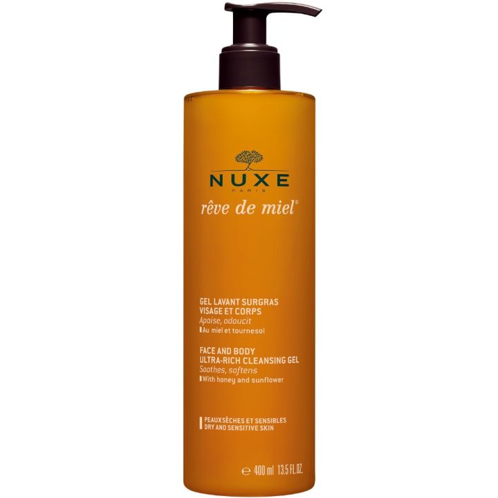 Rêve de miel gel lavant surgras visage et corps Nuxe