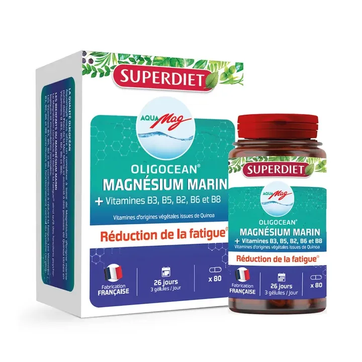 Oligocean Aqua Mag Magnésium d'origine marine - boîte de 80 gélules