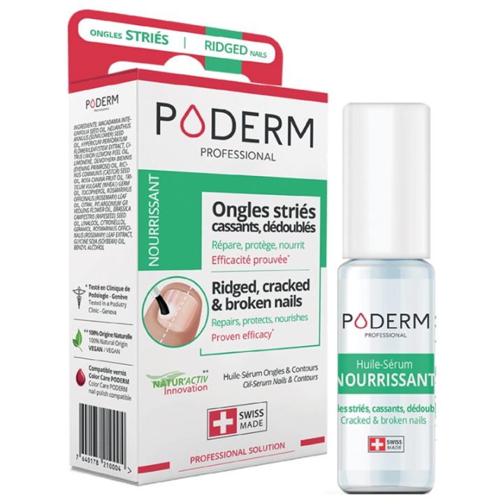 Huile-sérum ongles striés Poderm - flacon de 8ml