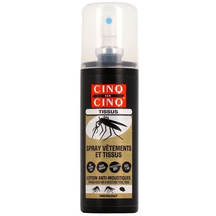 Spray vêtements et tissus lotion anti-moustique Cinq sur cinq - spray de 100 ml