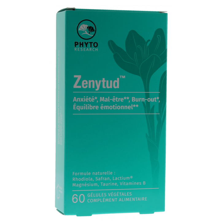 Zenytud anxiété mal-être Phyto Research - boite de 60 gélules végétales