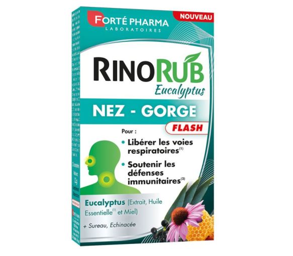 RinoRub Eucalyptus Nez et gorge flash Forté Pharma - boîte de 15 comprimés - image 1