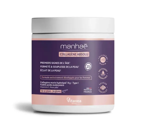 Manhaé collagène absolu saveur chocolat Vitavea - pot de 200g